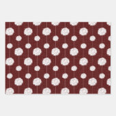 Maroon Cheerleader Pom Pom Pattern Inpakpapier Vel (Voorkant 3)