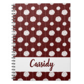 Maroon Cheerleader Pom Pom Pattern Notitieboek (Voorkant)