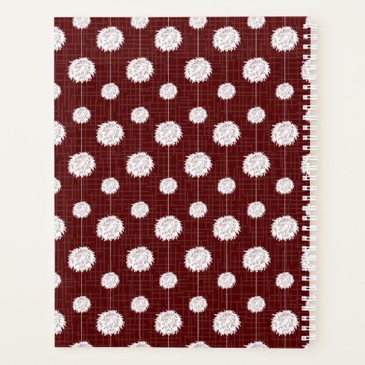 Maroon Cheerleader Pom Pom Pattern Planner (Achterkant)