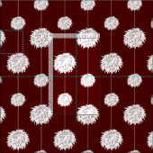 Maroon Cheerleader Pom Pom Pattern Stof (Delen)