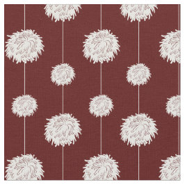 Maroon Cheerleader Pom Pom Pattern Stof