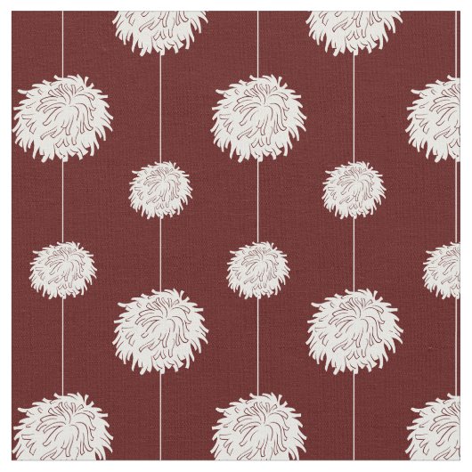 Maroon Cheerleader Pom Pom Pattern Stof (Close Up)