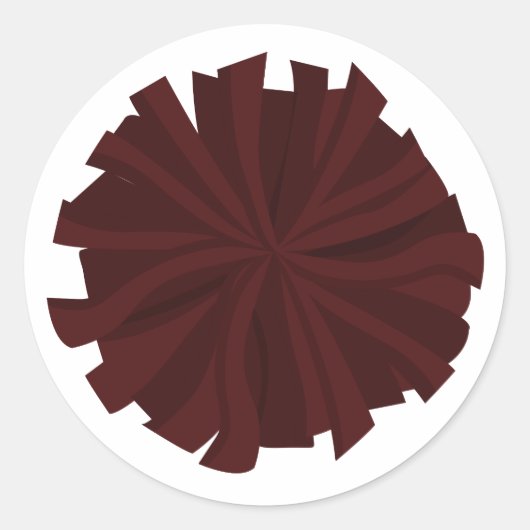 Maroon Cheerleader Pom Pom Ronde Sticker (Voorkant)