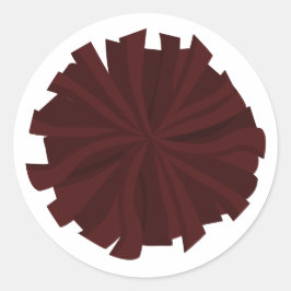 Maroon Cheerleader Pom Pom Ronde Sticker