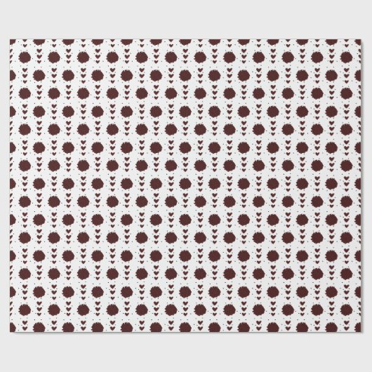 Maroon Cheerleader Pom Poms & Hearts Pattern Cadeaupapier (Vlak)