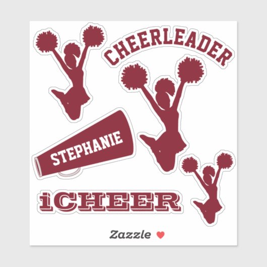Maroon Cheerleader Set Sticker (Vel)