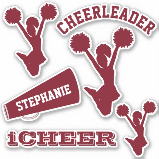 Maroon Cheerleader Set Sticker (Voorkant)