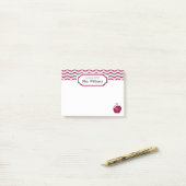 Maroon Chevron Apple monogram leraar notitie Post-it® Notes (Op bureau)