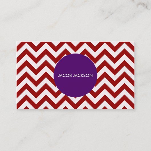 Maroon Chevron Visitekaartje (Voorkant)