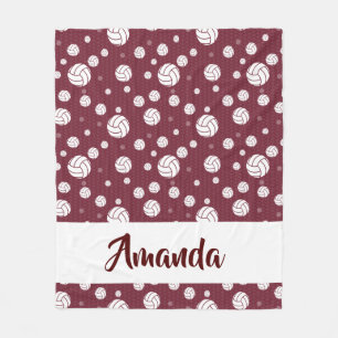 Maroon Chevron Volleyball Pattern Fleece Deken