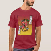 Maroon  Chinees Draak en Samurai Katana T-shirt (Voorkant)