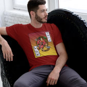 Maroon  Chinees Draak en Samurai Katana T-shirt