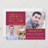 Maroon Christelijk Verse Afstuderen Foto Collage Kaart (Voorkant)