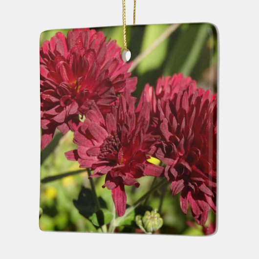 Maroon Chrysanthemums Keramisch Ornament (Links)