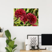 Maroon Chrysanthemums Poster (Thuiskantoor)