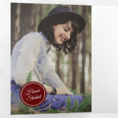 Maroon Circles 5-foto-Afstuderen Drieluik Uitnodiging (Binnenzijde eerst)