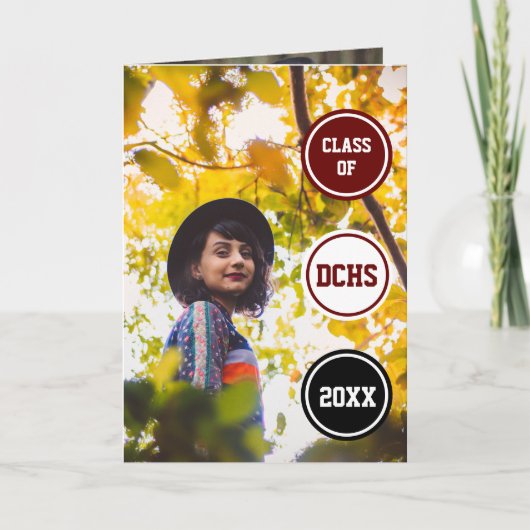 Maroon Circles Foto Afstuderen (Voorkant)