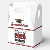 Maroon Class of 2026 Custom Graduation Party Bedankdoosjes (Geopend)