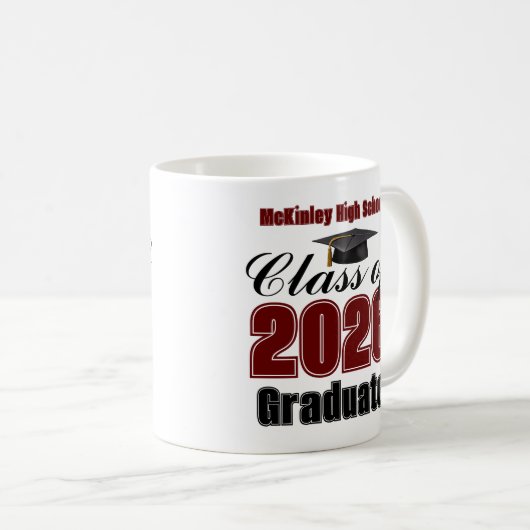 Maroon Class of 2026 Graduation Keepsake Koffiemok (Voorkant rechts)