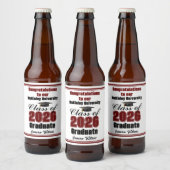 Maroon Class of 2026 Graduation Party Custom Bier Etiket (Flessen)