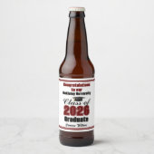 Maroon Class of 2026 Graduation Party Custom Bier Etiket (Voorkant)