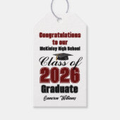 Maroon Class of 2026 Graduation Party Custom Cadeaulabel (Voorkant)
