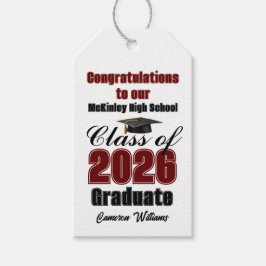 Maroon Class of 2026 Graduation Party Custom Cadeaulabel