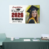 Maroon Class of 2026 Graduation Party Photo Spandoek (Beurs)