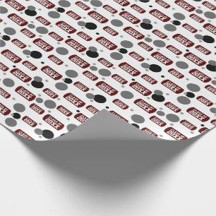 Maroon "Class of" Dog Label en Stippen Patroonwikk Cadeaupapier