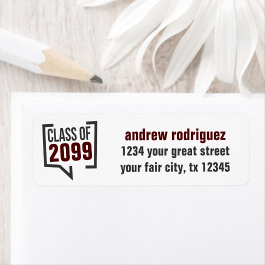 Maroon Class Year Speech Bubble Label (Insitu)
