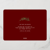 Maroon Classic Kerst monogram krans TWEE foto Folie Feestdagenkaart (Achterkant)