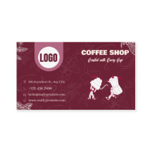 Maroon Coffee Shop Zakelijke Kaart