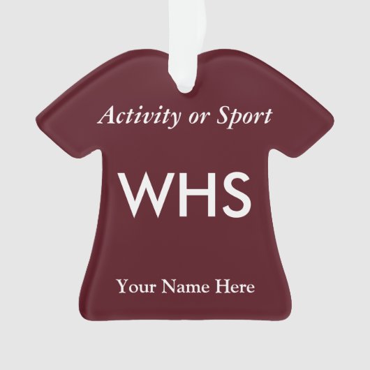 Maroon College of High School Varsity Letter Ornament (voorkant)