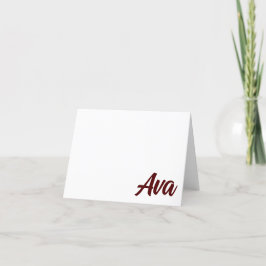 MAROON College Station, TX gepersonaliseerde Note Bedankkaart