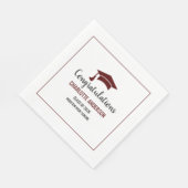 Maroon Congrats Graduation Servet (Hoek)