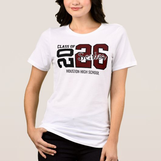 Maroon Congrats Graduation Tri-Blend Shirt (Voorkant)
