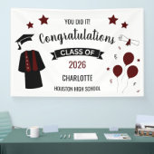 Maroon Congratulations Graduation Spandoek (Beurs)