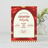 Maroon Crawfish Boil Party Picknick Viering Kaart (Staand voorkant)