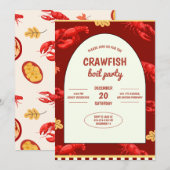 Maroon Crawfish Boil Party Picknick Viering Kaart (Voorkant / Achterkant)