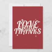  Maroon & Cream Checkerboard Retro Wedding Bedankkaart (Achterkant)