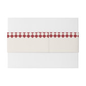  Maroon & Cream Checkerboard Retro Wedding Uitnodigingen Wikkel (Achterkant Voorbeeld)