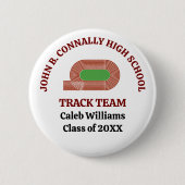 Maroon Cross Country Custom Track Hardloper Ronde Button 5,7 Cm (Voorkant)