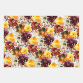 Maroon & Curry Peony Floral Garden Inpakpapier Vel (Voorkant 2)