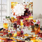 Maroon & Curry Peony Floral Garden Inpakpapier Vel