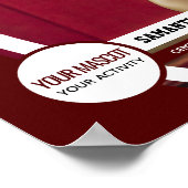 Maroon Curved Lijst School Foto Poster (Hoek)