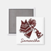 Maroon Custom Cheerleader Magnet (Voorkant / Achterkant)