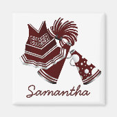 Maroon Custom Cheerleader Magnet (Voorkant)