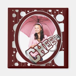 Maroon Custom Cheerleader Photo Magnet