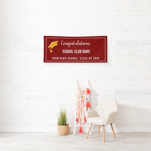 Maroon Custom Club Afstuderen Banner (Insitu)