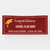 Maroon Custom Club Afstuderen Banner (Horizontaal)